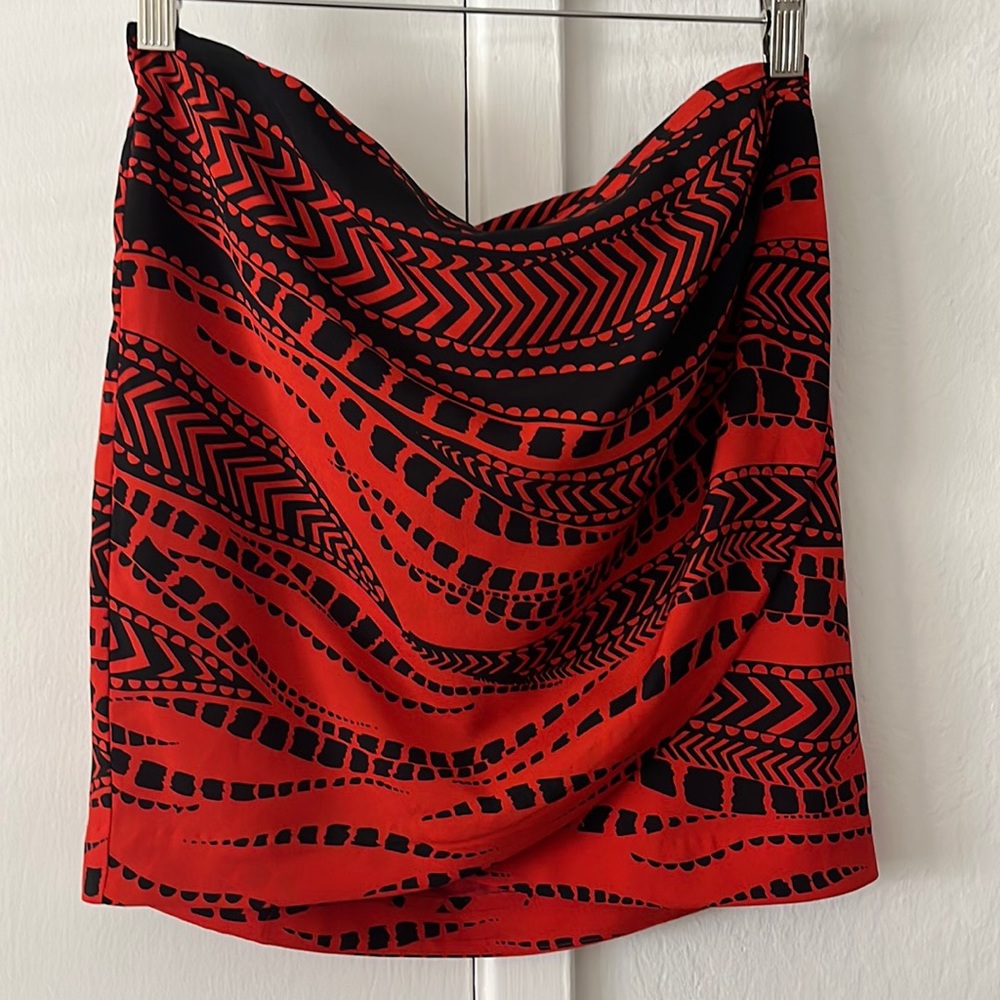 Red wrap skirt